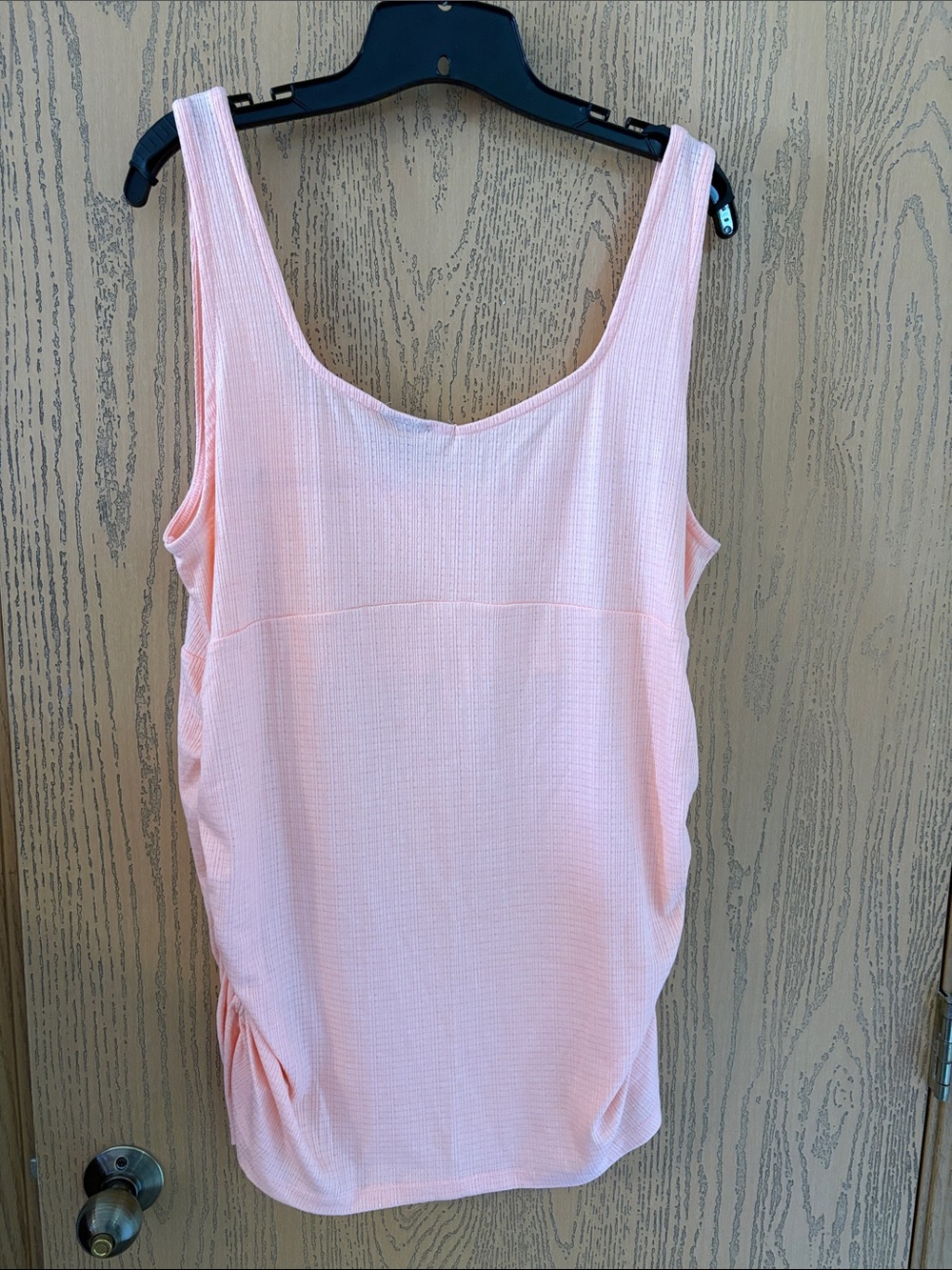 torrid Peach Ribbed Scoop Ruched Tank - Picture 6 of 6